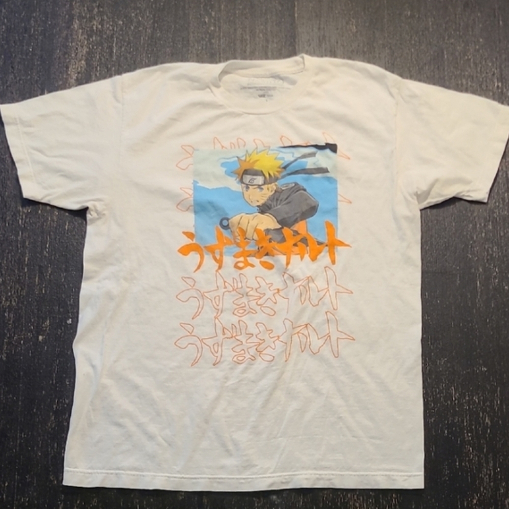 Naruto Shippuden Graphic Tee Youth Large (Fits Adult Small) White